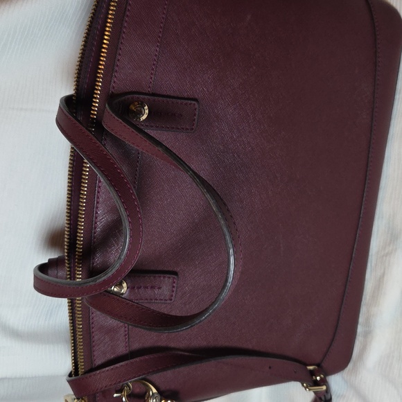 HENRI BENDEL RSG Plum Satchel with Gold Accents - Picture 6 of 8